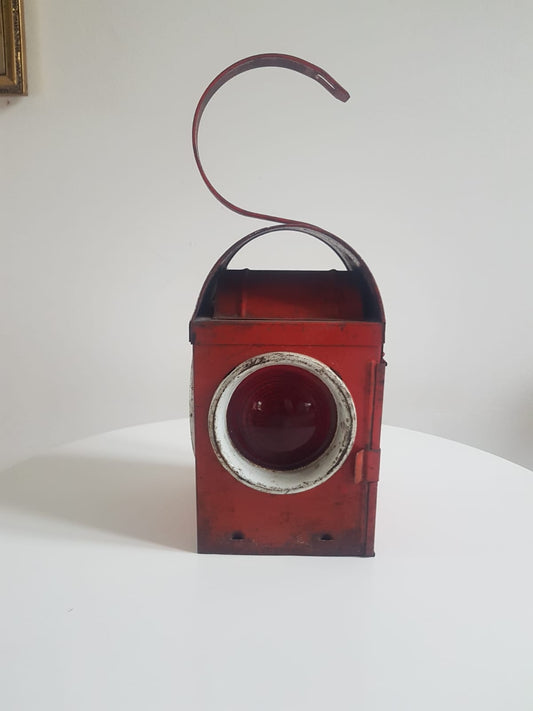 LANTERNA VINTAGE PER LAVORI STRADALI O FERROVIARI A PETROLIO
