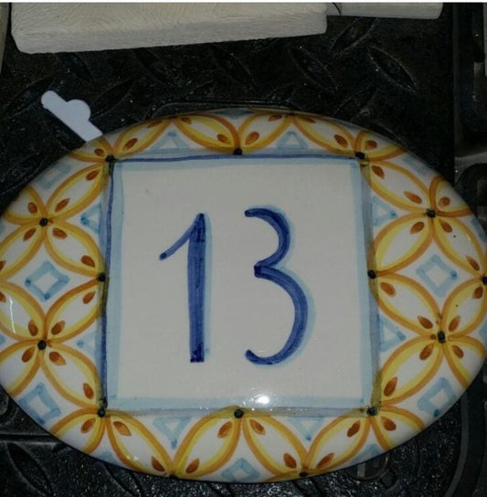 NUMERI CIVICI IN CERAMICA DIPINTE A MANO