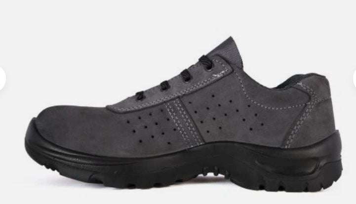 SCARPA ANTINFORTUNIO SCAMOSCIATA FORATA ART 031001 S1P GRIGIO/ SENZA PUNTALE