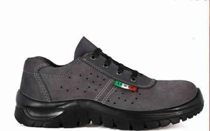 SCARPA ANTINFORTUNIO SCAMOSCIATA FORATA ART 031001 S1P GRIGIO/ SENZA PUNTALE