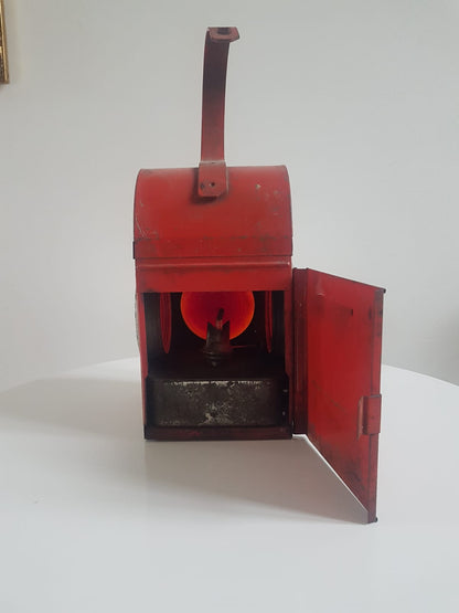 LANTERNA VINTAGE PER LAVORI STRADALI O FERROVIARI A PETROLIO