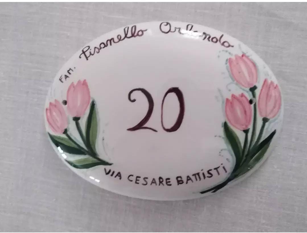 NUMERI CIVICI IN CERAMICA DIPINTE A MANO