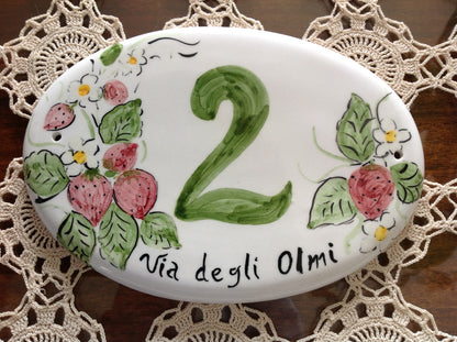 NUMERI CIVICI IN CERAMICA DIPINTE A MANO