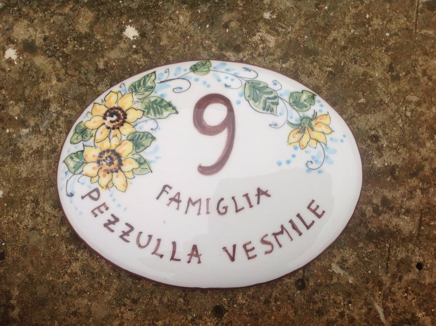 NUMERI CIVICI IN CERAMICA DIPINTE A MANO