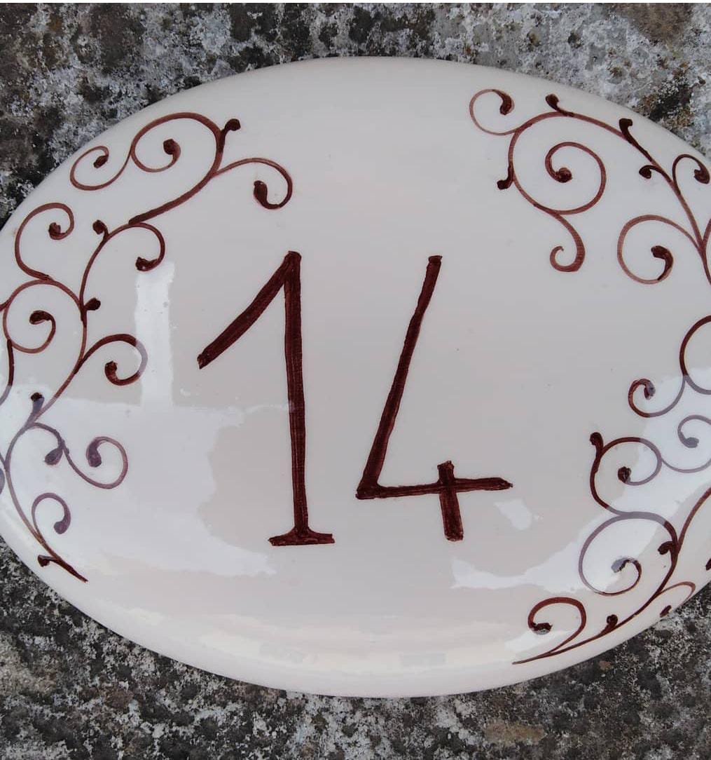 NUMERI CIVICI IN CERAMICA DIPINTE A MANO