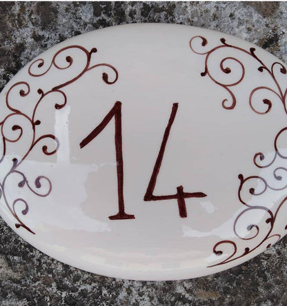 NUMERI CIVICI IN CERAMICA DIPINTE A MANO