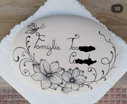 NUMERI CIVICI IN CERAMICA DIPINTE A MANO