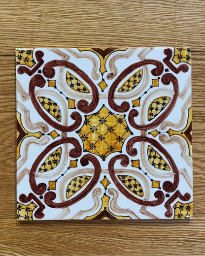 MATTONELLA/SOTTOPENTOLA IN CERAMICA DIPINTO A MANO