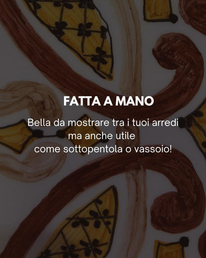 MATTONELLA/SOTTOPENTOLA IN CERAMICA DIPINTO A MANO